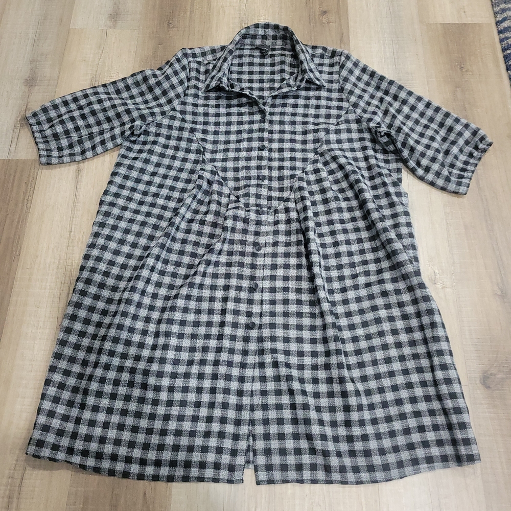 Ulla Popken Black and White Checkered Dress